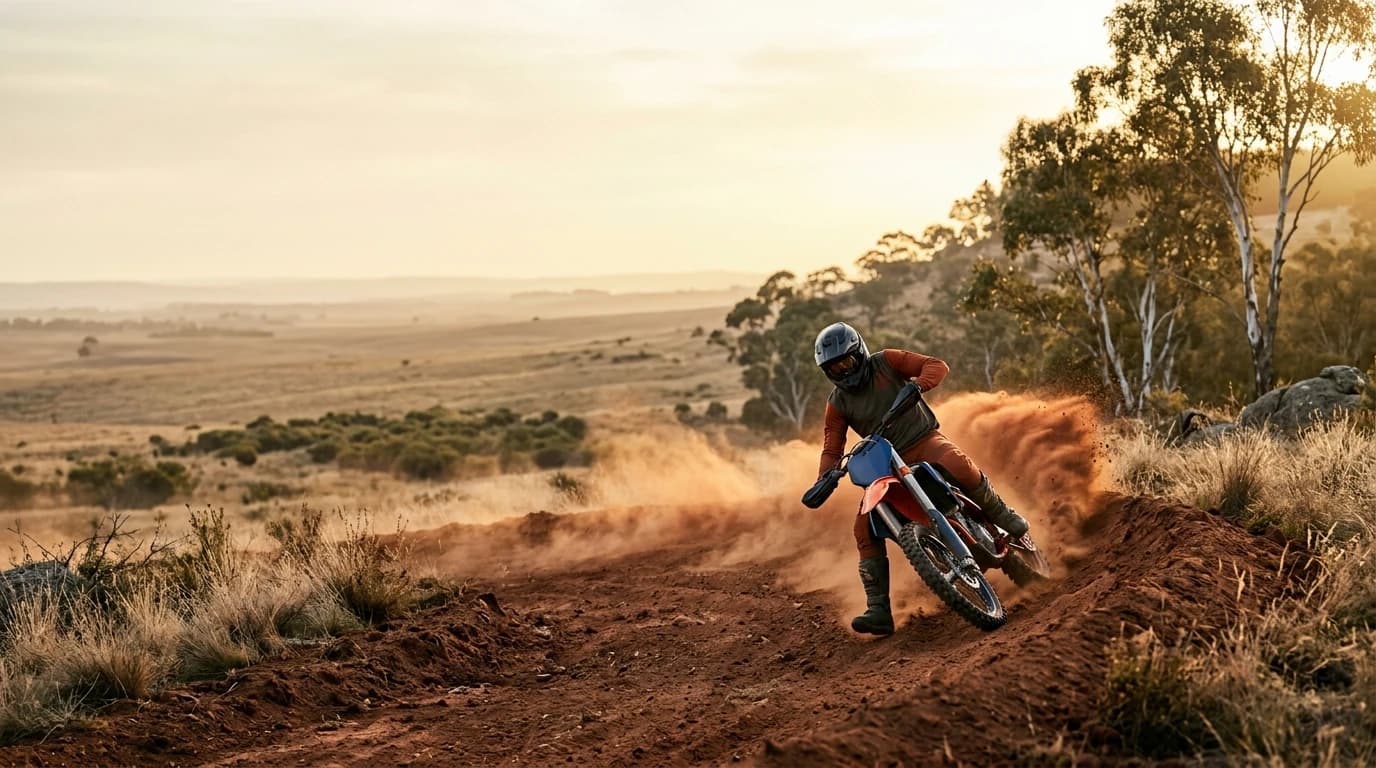 Motocross track with jumps and berms at EMX Riders